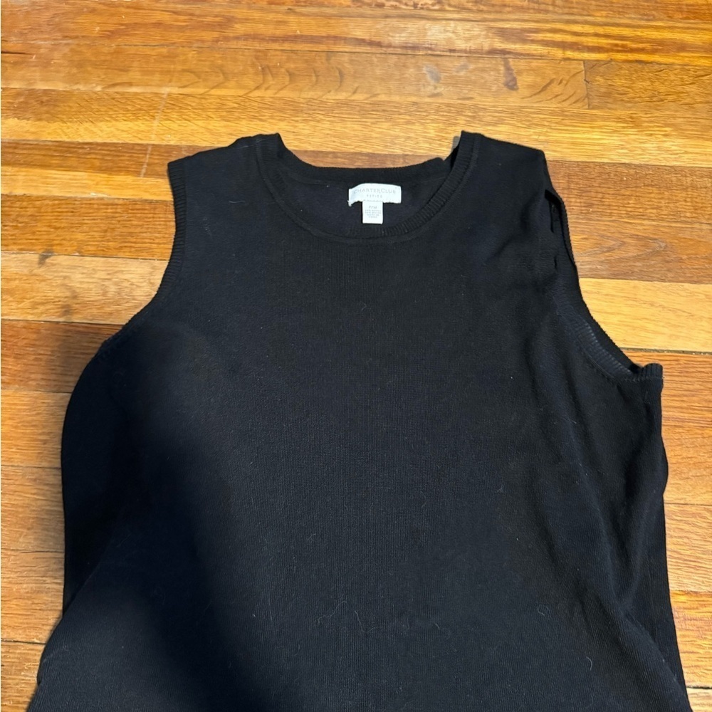 Charter Club Black Knit Top - Picture 1 of 2